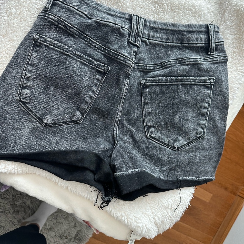 Distressed Black Denim Shorts - Picture 4 of 9